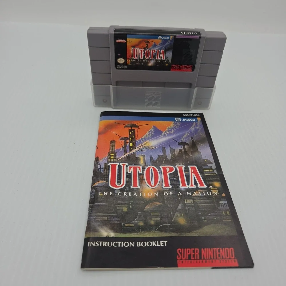 Utopia The Creation of a Nation SNES Nintendo 1992 Jaleco SNS-UP-USA Cart Manual